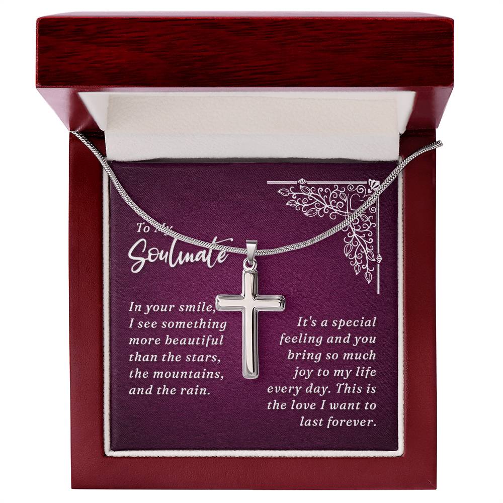 To My Soulmate - Artisan Cross Necklace